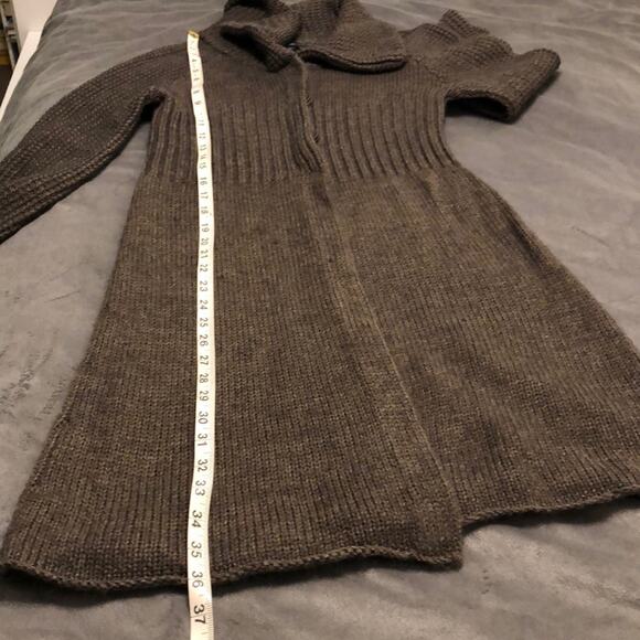 Peppe Peluso Brown lightweight Sweater Coat Woman Size Medium Missing Belt - Picture 7 of 7